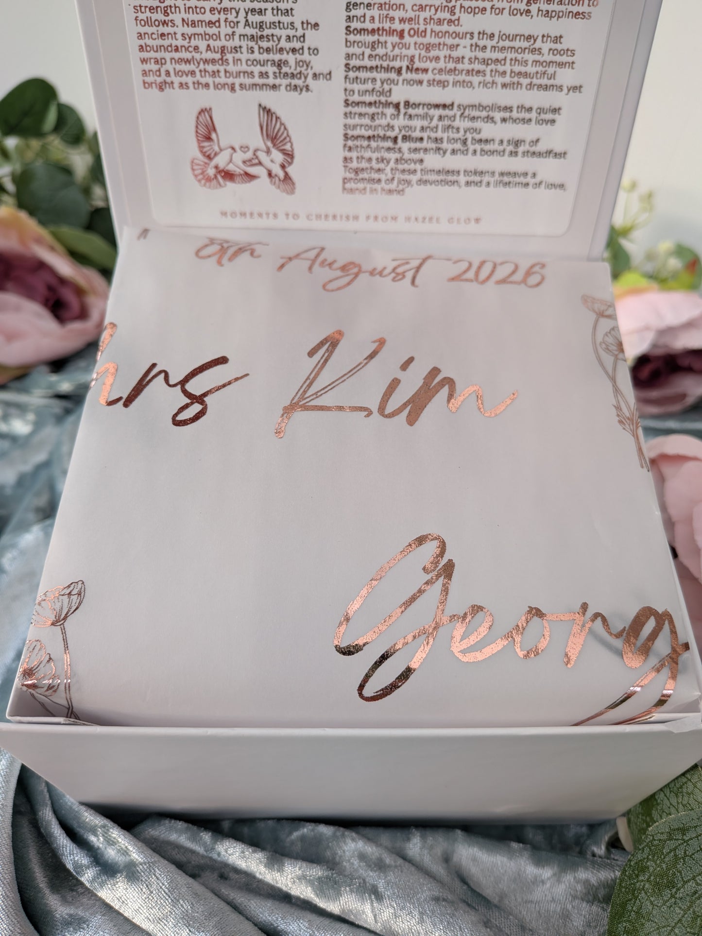 personalised foiled vellum for bridal perfume from Hazel Glow