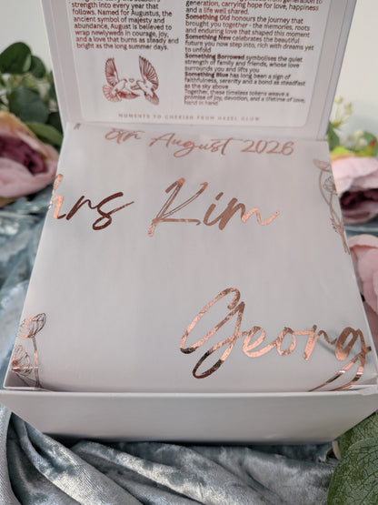 personalised foiled vellum for bridal perfume from Hazel Glow