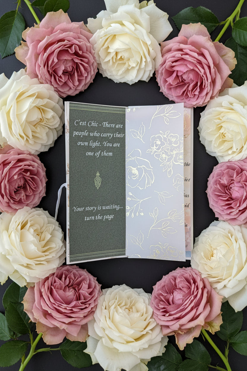 Perfume discovery in library book packaging by Hazel Glow