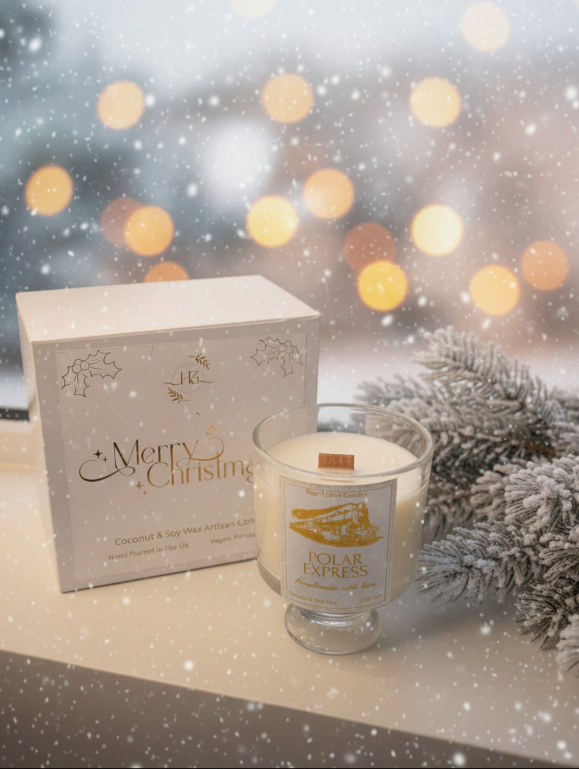 Polar Express coconut wax Christmas candle from Hazel Glow 