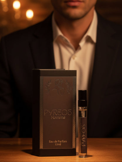 Pyreos Men's Perfume by Hazel Glow.  10ml Travel size perfume for men