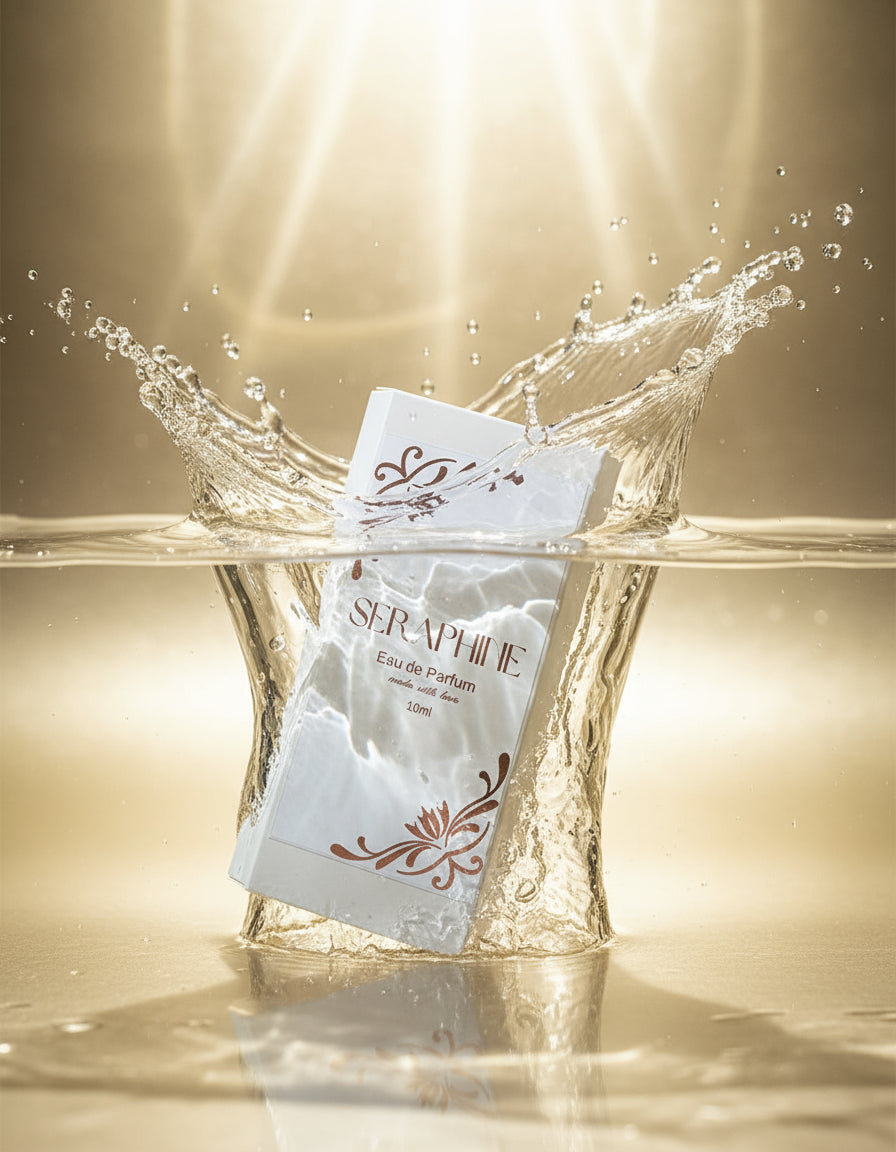 Seraphine vegan perfume  packaging in water