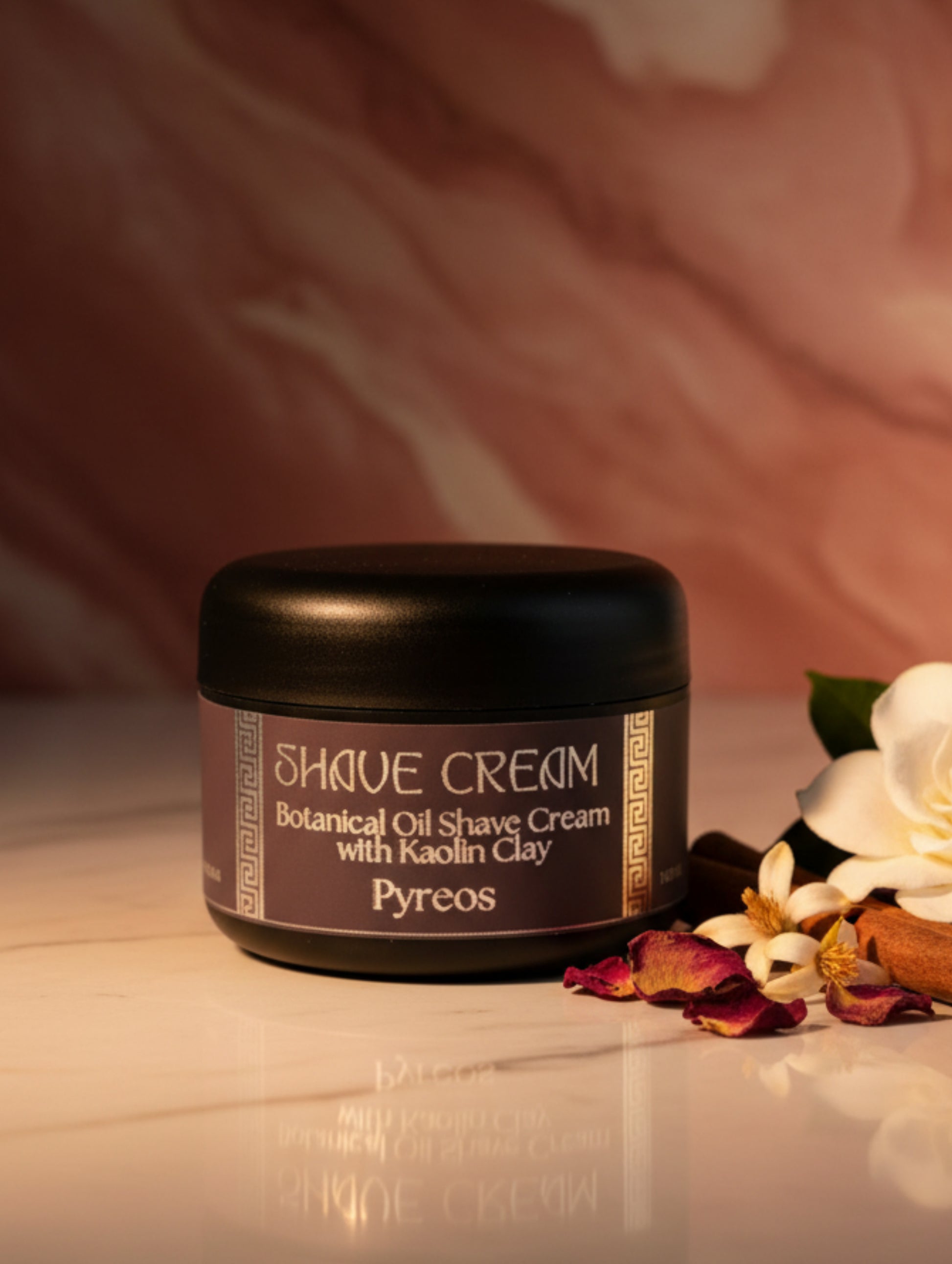 Pyreos Shave Butter for Men with botanicals and kaolin clay.
