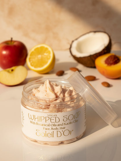 Gourmand fragrance foaming cleanser whipped soap in Soleil D'Or fragrance