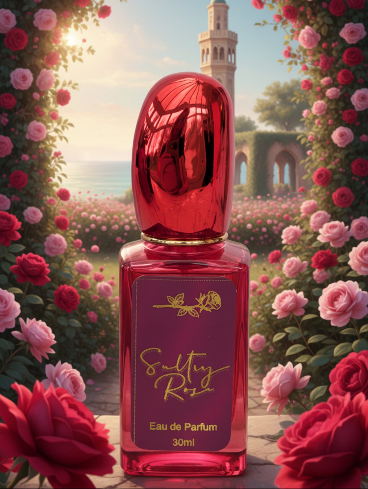 Sultry Rose Vegan Oud and Rose perfume by Hazel Glow
