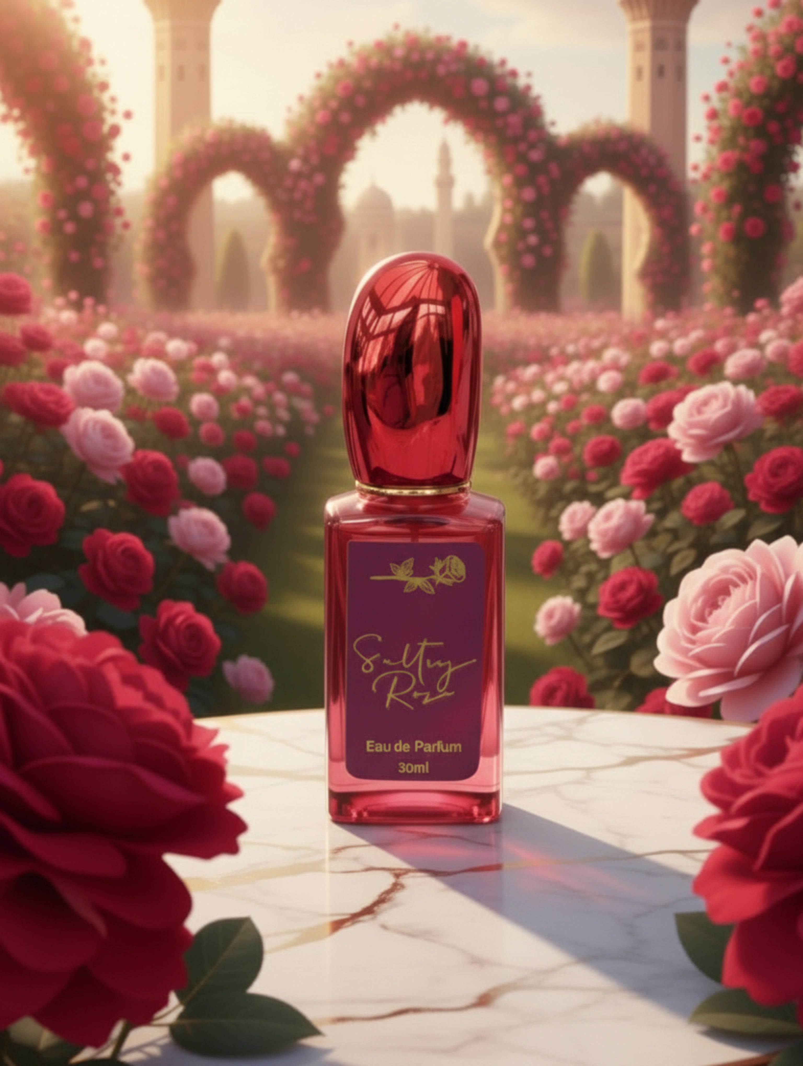 Sultry Rose Vegan Oud and Rose perfume by Hazel Glow