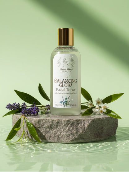 Vegan facial toner, Balancing Glow by Hazel Glow for oily and combination skin