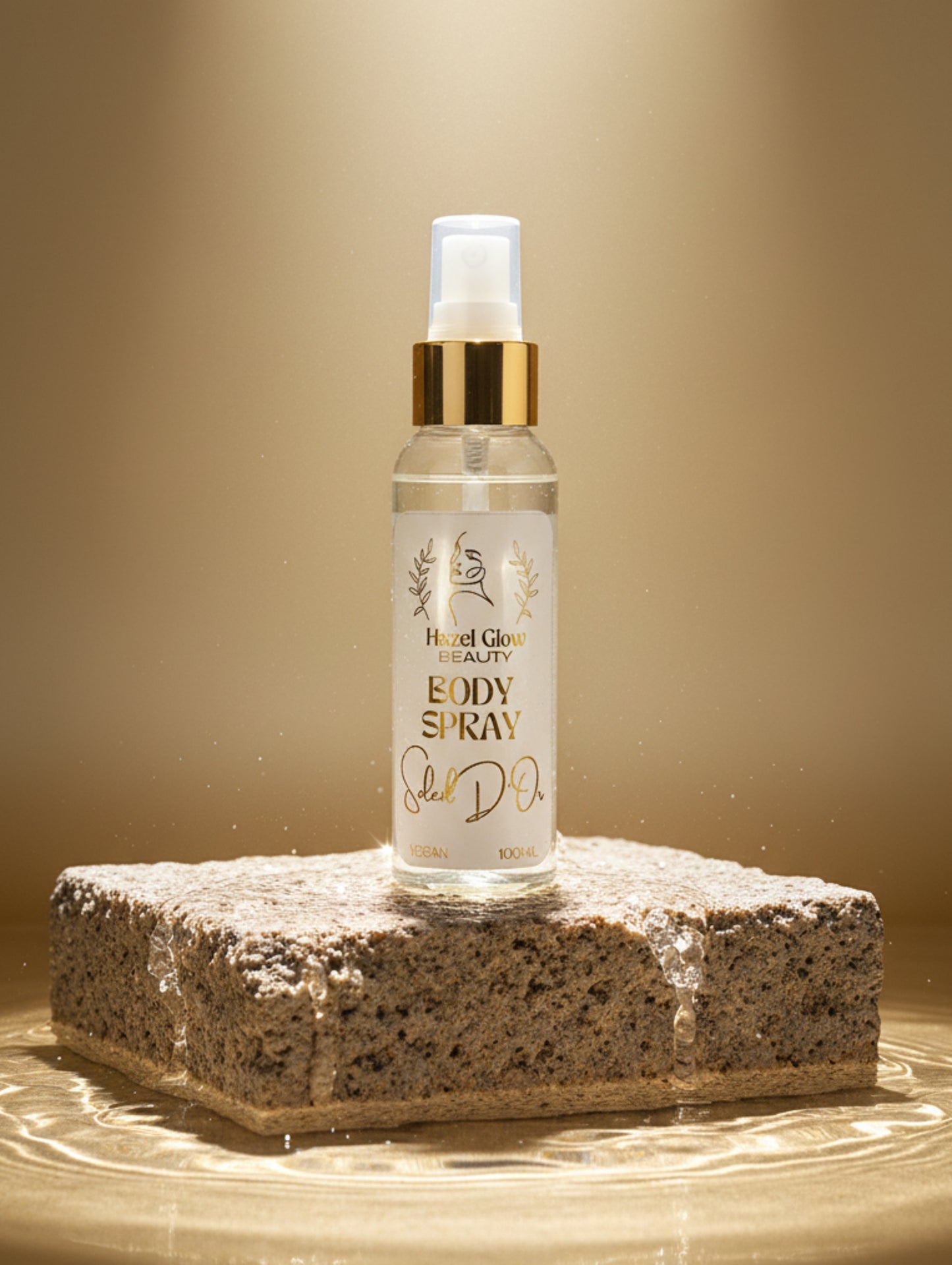 Gourmand Body Spritz by Hazel Glow, Soleil D'Or luxury body spray