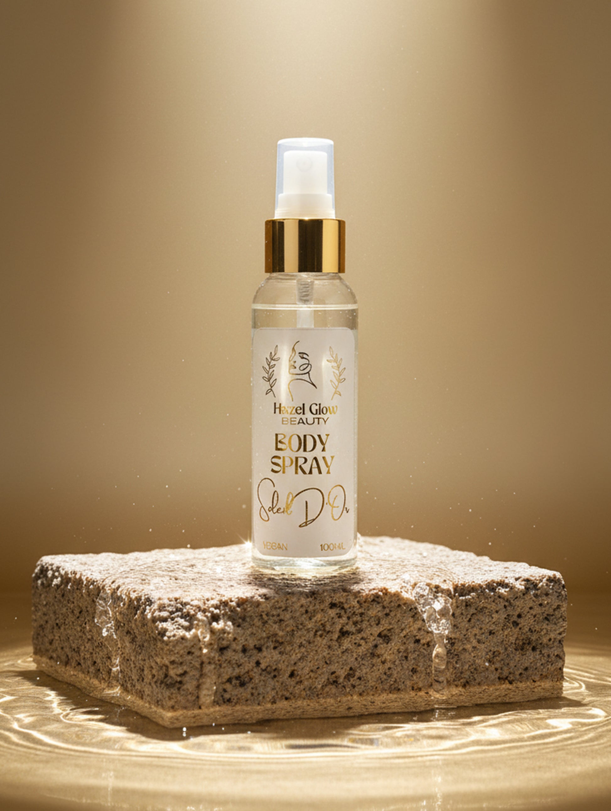 Gourmand Body Spritz by Hazel Glow, Soleil D'Or luxury body spray