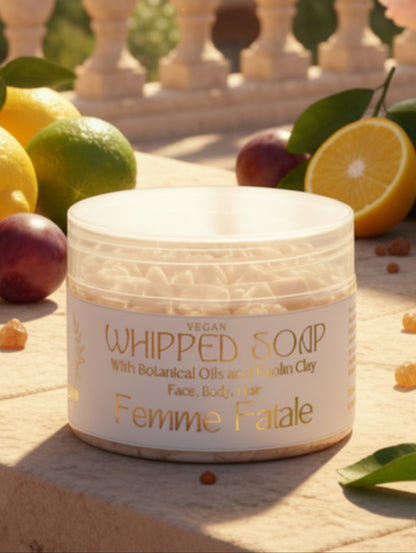 Whipped Soap with botanical oils in Femme Fatale Fragrance by Hazel Glow