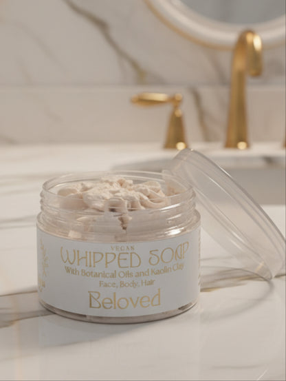 Vegan Whipped Soap, Beloved Blush Suede and Peony, with botanical oils