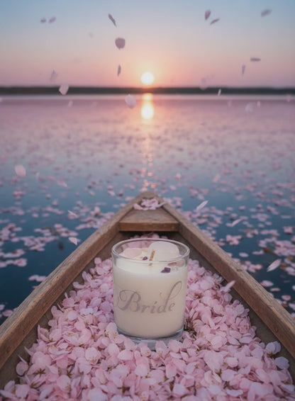 Bridal Luxury Crystal Candle - Hand-Etched Wedding Candle Gift