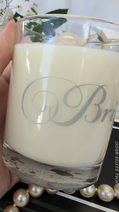 Bridal Luxury Crystal Candle - Hand-Etched Wedding Candle Gift