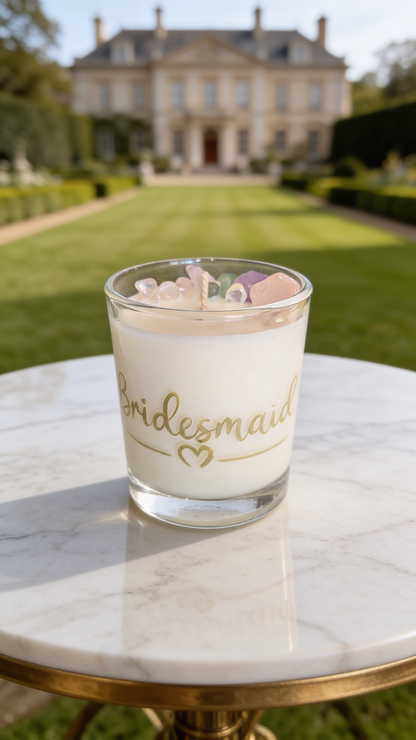 Bridesmaid Crystal Candle | Hand-Etched Personalised Bridesmaid Gift